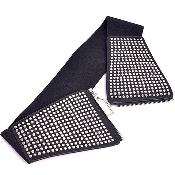 Black Wide Waist Leather Harness Corset Statement Belt - Picture 4 of 6